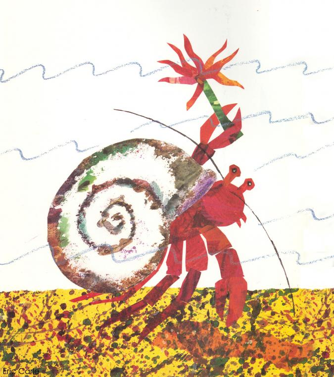 Eric Carle A hermit crab holding a sea anemone