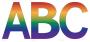 Multi-colored letters A-B-C